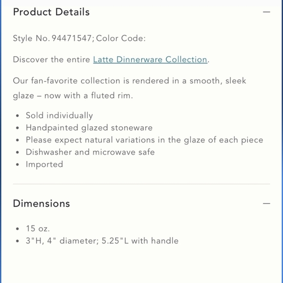 Anthropologie Latte Stoneware Mug: Boulevard Edition in Red and White Glaze, NWT - Picture 4 of 5